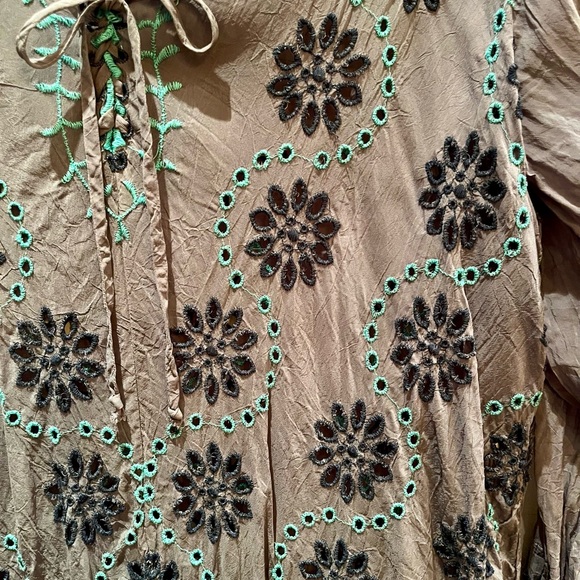 Vintage Designer Johnny Was Floral Embroidered Women's Tunic - Picture 4 of 7